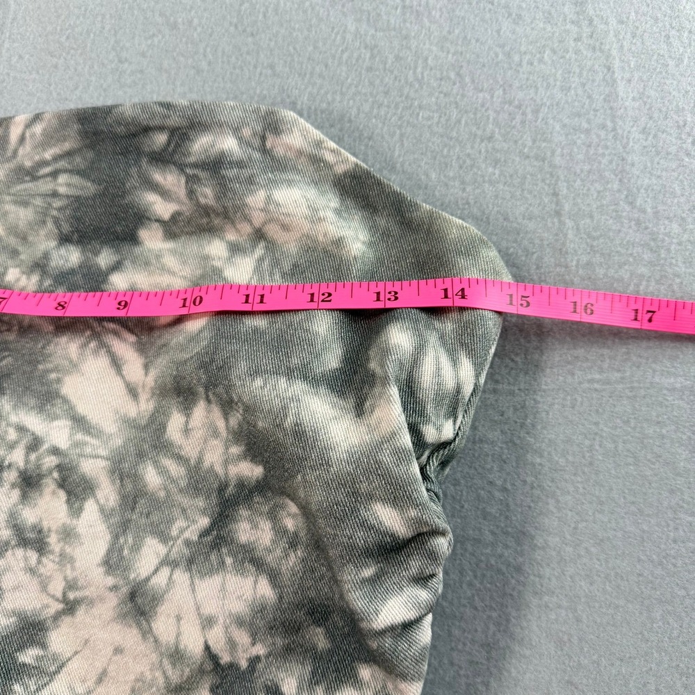Grey Tie Dye Y2K Tube Top Womens Small Ribbed Cropped Strapless Grunge Festival - Picture 5 of 6
